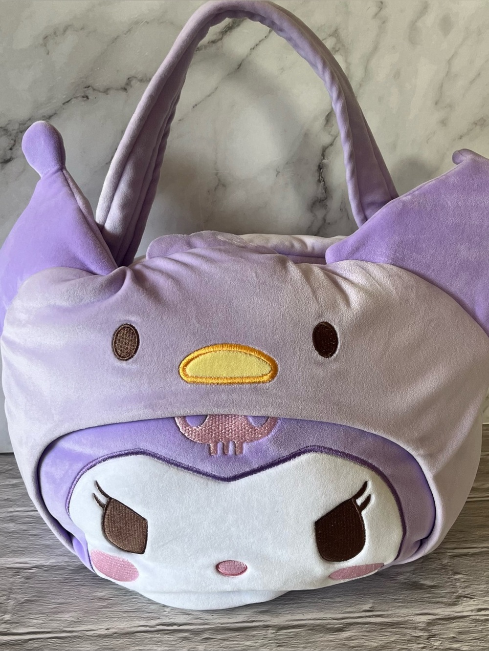 Sanrio Kuromi Plush Basket / Pail with Handle
